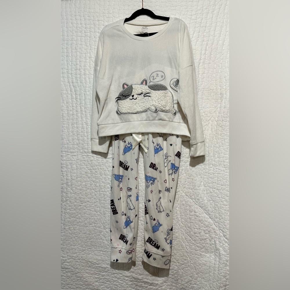 Like New! Girls Justice 2-pc fleece pj’s, Sz 10